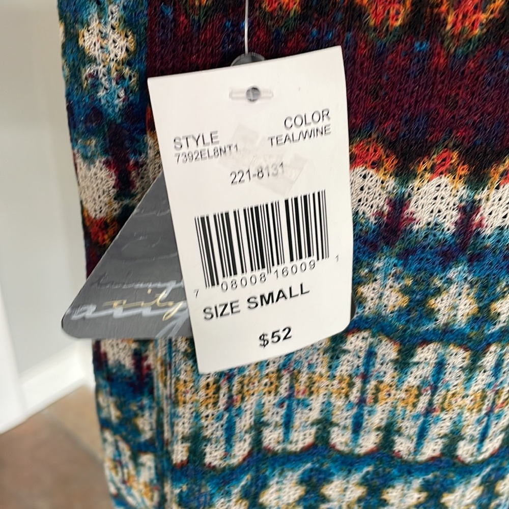 City Triangle Wine & Teal Knit Mini Dress - Picture 6 of 8